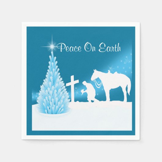 Westerne kerst cowboy bidden servet (Voorkant)