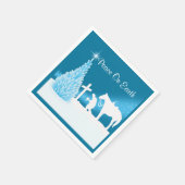 Westerne kerst cowboy bidden servet (Hoek)