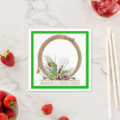 Westerne kerst cowboy lariat krans servetten (Insitu)