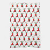 Westerne kerst cowboylaars met snoepjes theedoek (Verticaal)