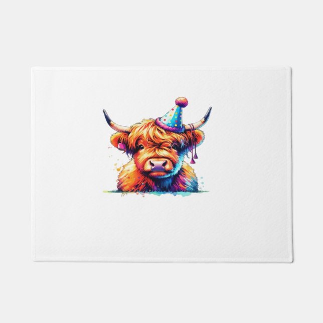 Westerne Kerst Koe Essential T-shirt Deurmat (Voorkant)