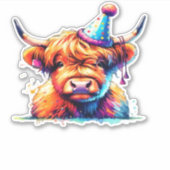 Westerne Kerst Koe Essential T-shirt Sticker (Voorkant)