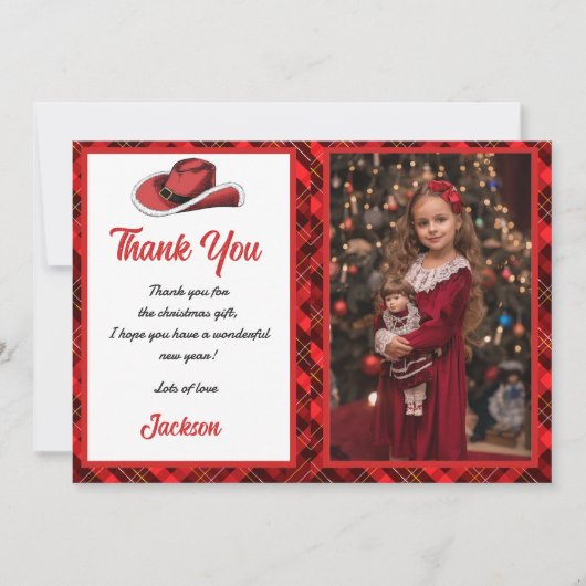 Westerne Kerst Pet Party Dank u kaart (Voorkant)