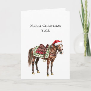 Westerne Kerst Rode Cowboy Cowgirl Paard Kaart