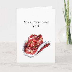 Westerne Kerst Rode Cowboy Cowgirl Pet Kaart