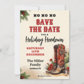 Westerne kerst, vakantie hoedown, cowboyfeest kaart (Voorkant)