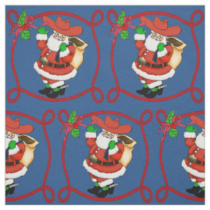 Westerne kerstcowboy kerstman stof