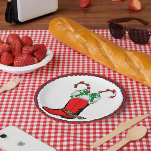 Westerne kerstcowboy met snoeprietjes papieren bordje