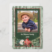 Westerne kerstfoto van Barn Wood Feestdagenkaart (Voorkant / Achterkant)