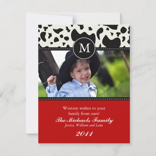 Westerne kerstkaart voor Wishes Monogram (Voorkant)