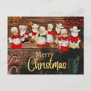 Westerne kerstkerstkerstkerstman Cowboy Mrs Claus Feestdagenkaart