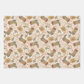 Westerne kerstlaarzen en Petten Inpakpapier Vel (Voorkant 3)