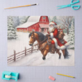 Westerne Kerstman te paard Country Christmas Tissuepapier (Craft)