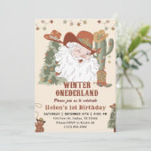 Westerne Kerstman Winter Onederland Kerstdag Kaart (Staand voorkant)