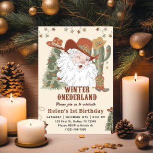 Westerne Kerstman Winter Onederland Kerstdag Kaart