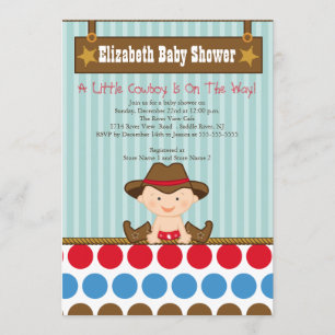 Westerne kleine Cowboy Baby Shower-uitvindingen Kaart