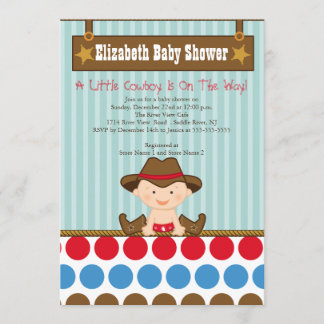 Westerne kleine Cowboy Baby Shower-uitvindingen Kaart