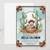 westerne kleine cowboy babyshower uitnodigingen (Voorkant / Achterkant)