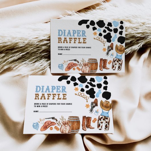 Westerne Kleine Cowboy Rodeo Party Luier Raffle Informatiekaartje