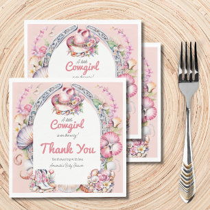 Westerne kleine cowgirl roze kust Baby shower Servet