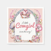 Westerne kleine cowgirl roze kust Baby shower Servet (Voorkant)