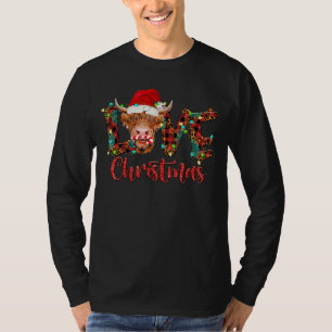 Westerne Koe Santa Hat Love Kerstmis Farmer Farmin T-shirt