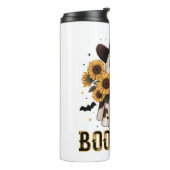 Westerne Koe Spot Spooky Ghost Boo Haw Thermosbeker (Gedraaid links)