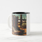  Westerne koffie Mok | cowboylaarzen (Voorkant links)