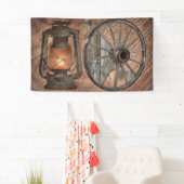 Westerne kolenolielamp en zwoerd spandoek (Insitu)