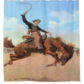 Westerne kunst Cowboy Bronc Rider Douchegordijn (Voorkant)