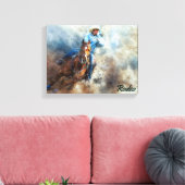Westerne kunst, cowboy, paarden, rodeo Canvas afdr Afdruk (Insitu (Woonkamer))
