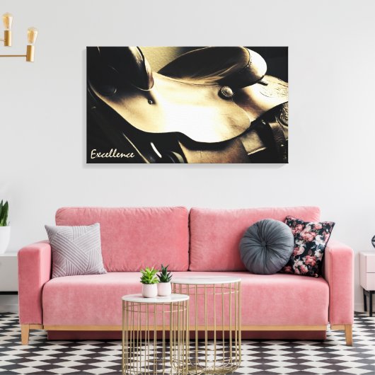 Westerne kunst, Cowboy Saddle, Excellentie Canvas Afdruk (Insitu (Woonkamer))