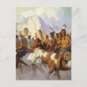  Westerne Kunst, Indische Oorlogspartij door NC Wy Briefkaart (Voorkant)