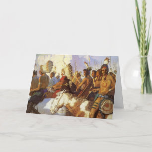  Westerne Kunst, Indische Oorlogspartij door NC Wy Kaart