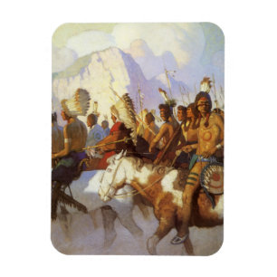  Westerne Kunst, Indische Oorlogspartij door NC Wy Magneet