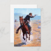 westerne kunst van Charles Schreyvogel "The Messen Bedankkaart (Voorkant / Achterkant)