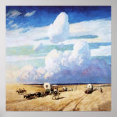 westerne kunst van de "Gedekte Wagons" door de NC  Poster (Voorkant)