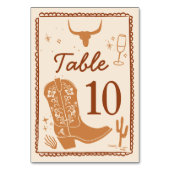 Westerne laarzen en Bubbly Vrijgezellenfeest tafel Kaart (Voorkant)