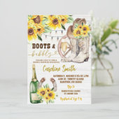 Westerne laarzen en bubby zonnebloem Vrijgezellenf Kaart (Staand voorkant)