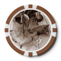 Westerne laarzen klei poker chips, aanpasbaar