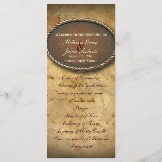 westerne land huwelijksprogramma's programma (Voorkant)