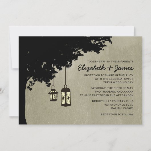 Westerne Lantaarns Wedding Invitations Kaart (Voorkant)