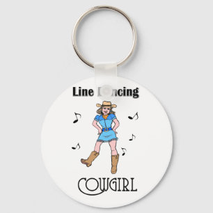 Westerne 'Line Dansende Cowgirl' Sleutelhanger