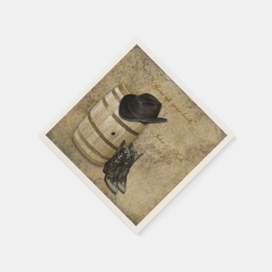 Westerne loop en Boots Wedding Napkins Servetten (Hoek)