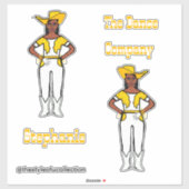 Westerne Majorette / Danser Stickers Geel Wit (Vel)