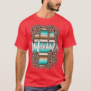 Westerne mam Leopard Cactus Serape Cowgirl Rodeo M T-shirt