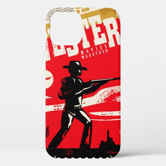 Westerne marathonretro-poster ontwerp van marathon Case-Mate iPhone case (Achterkant)