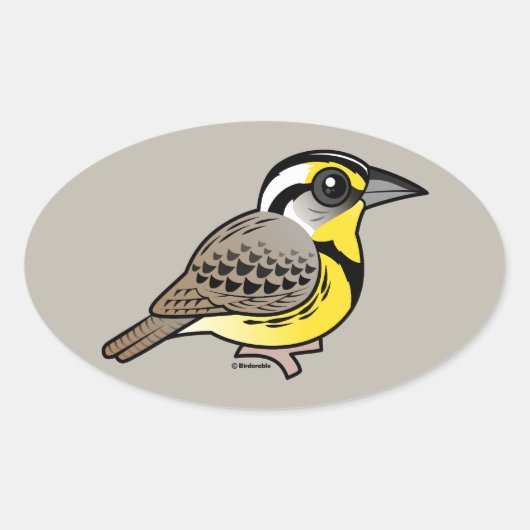 Westerne Meadowlark Ovale Sticker (Voorkant)