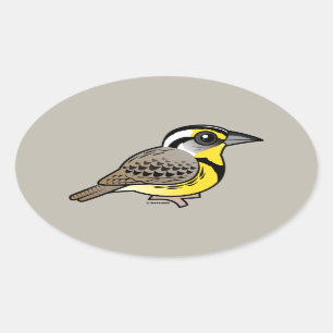 Westerne Meadowlark Ovale Sticker