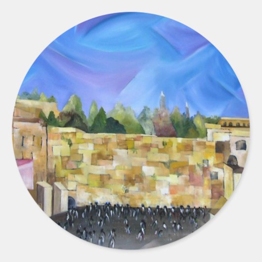 Westerne muur ronde sticker (Voorkant)